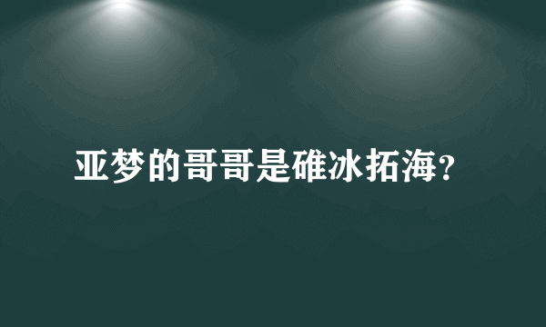 亚梦的哥哥是碓冰拓海？