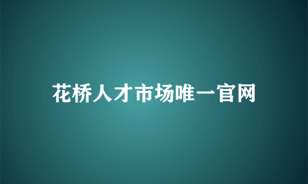 花桥人才市场唯一官网