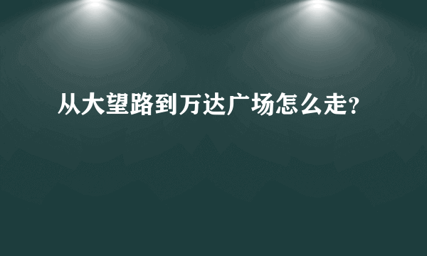 从大望路到万达广场怎么走？