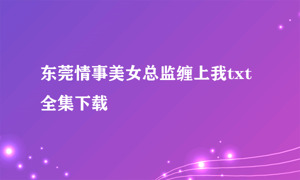 东莞情事美女总监缠上我txt全集下载