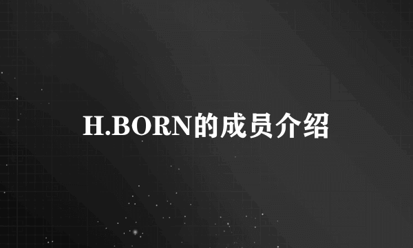 H.BORN的成员介绍