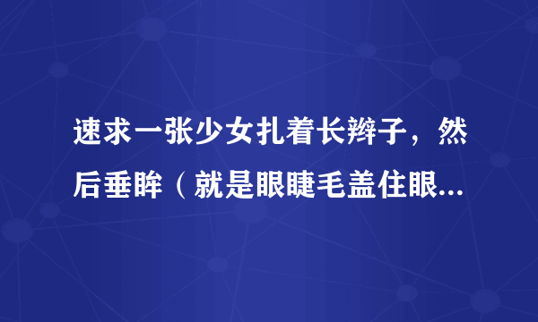 速求一张少女扎着长辫子，然后垂眸（就是眼睫毛盖住眼睛）的自画像（素描），脸要圆圆的那种，急？