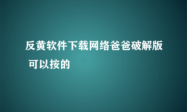 反黄软件下载网络爸爸破解版 可以按的