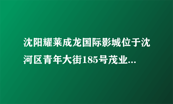 沈阳耀莱成龙国际影城位于沈河区青年大街185号茂业百货几层?