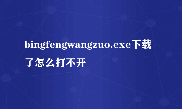 bingfengwangzuo.exe下载了怎么打不开