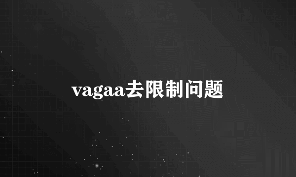 vagaa去限制问题