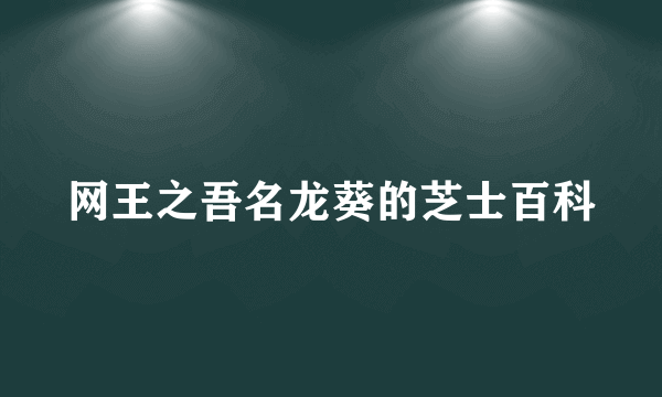 网王之吾名龙葵的芝士百科