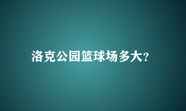 洛克公园篮球场多大？