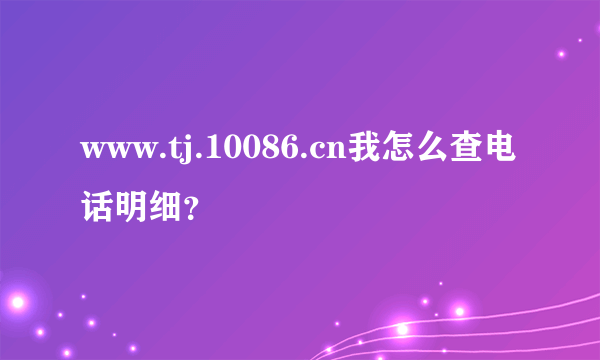 www.tj.10086.cn我怎么查电话明细？