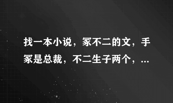 找一本小说，冢不二的文，手冢是总裁，不二生子两个，因为误会离开，后来又被找回，里面各种网王配对，急