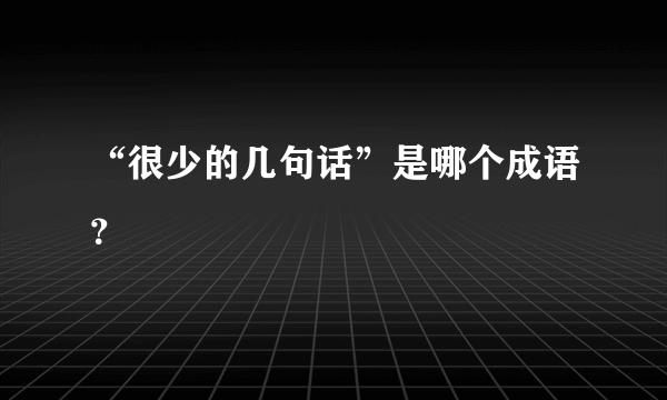 “很少的几句话”是哪个成语？