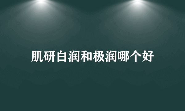 肌研白润和极润哪个好