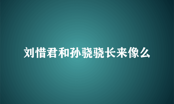 刘惜君和孙骁骁长来像么