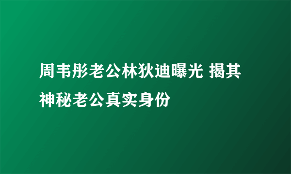 周韦彤老公林狄迪曝光 揭其神秘老公真实身份