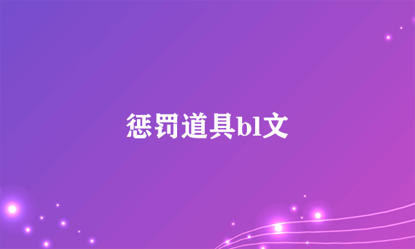 惩罚道具bl文