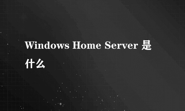 Windows Home Server 是什么