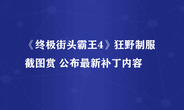 《终极街头霸王4》狂野制服截图赏 公布最新补丁内容