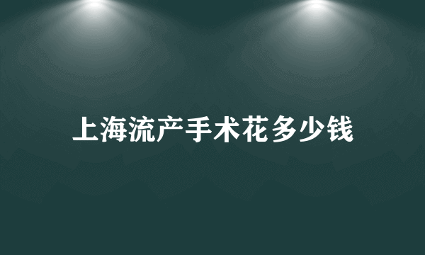 上海流产手术花多少钱