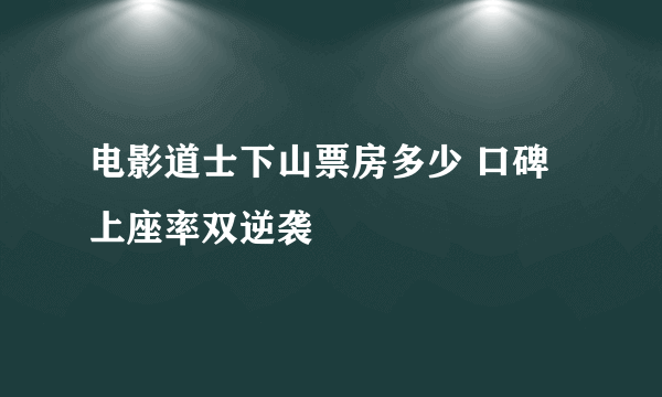 电影道士下山票房多少 口碑上座率双逆袭