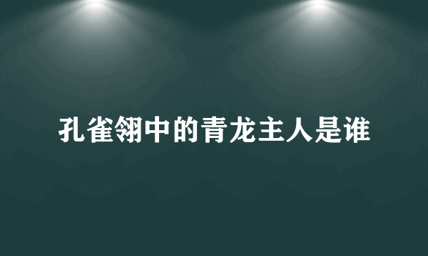 孔雀翎中的青龙主人是谁