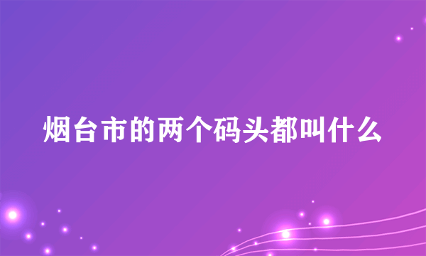 烟台市的两个码头都叫什么