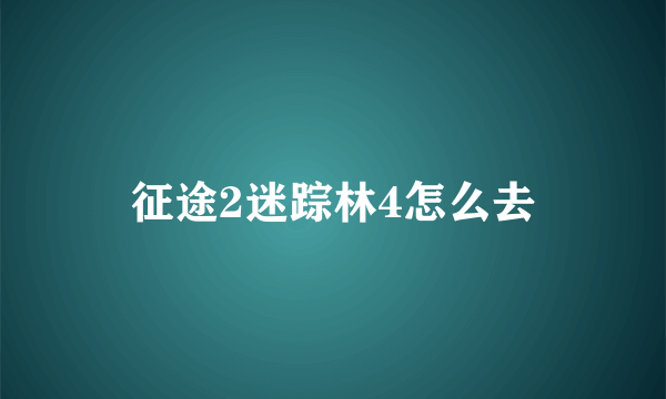 征途2迷踪林4怎么去