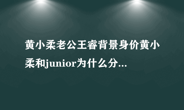 黄小柔老公王睿背景身价黄小柔和junior为什么分手-飞外网