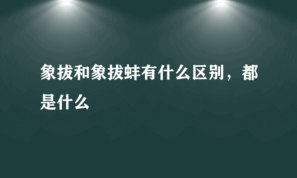 象拔和象拔蚌有什么区别，都是什么