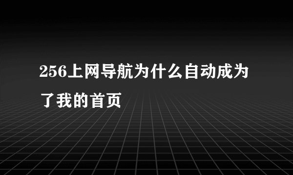 256上网导航为什么自动成为了我的首页