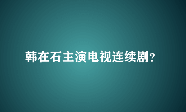 韩在石主演电视连续剧？