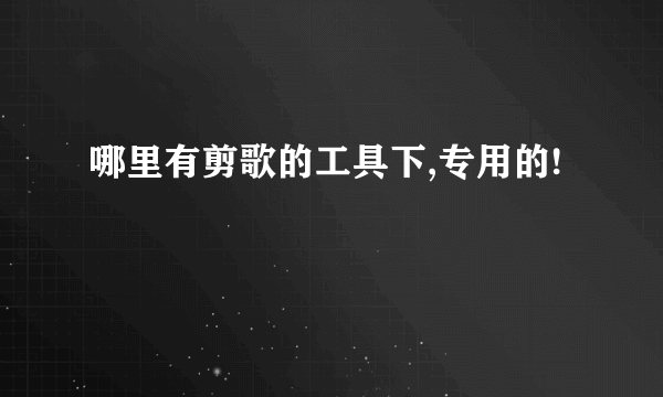 哪里有剪歌的工具下,专用的!