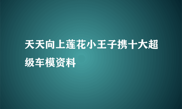 天天向上莲花小王子携十大超级车模资料