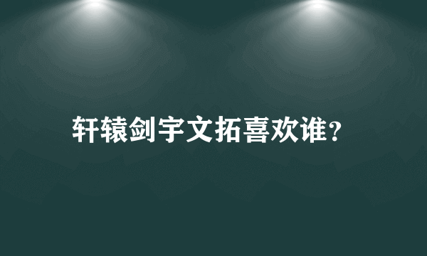 轩辕剑宇文拓喜欢谁？