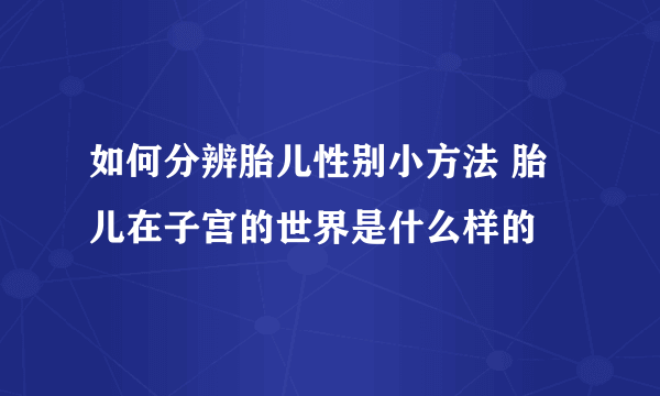 如何分辨胎儿性别小方法 胎儿在子宫的世界是什么样的