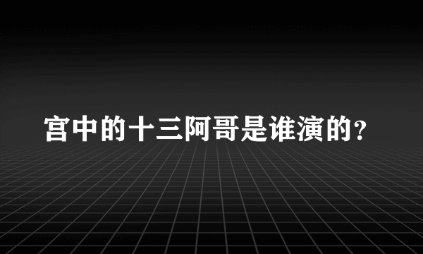 宫中的十三阿哥是谁演的？