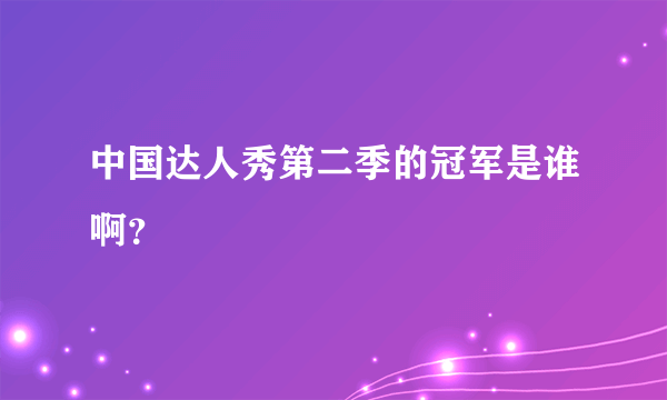 中国达人秀第二季的冠军是谁啊？