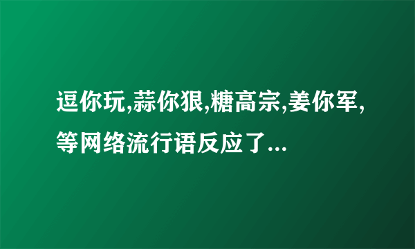 逗你玩,蒜你狠,糖高宗,姜你军,等网络流行语反应了什么问题?你是怎么看待的?