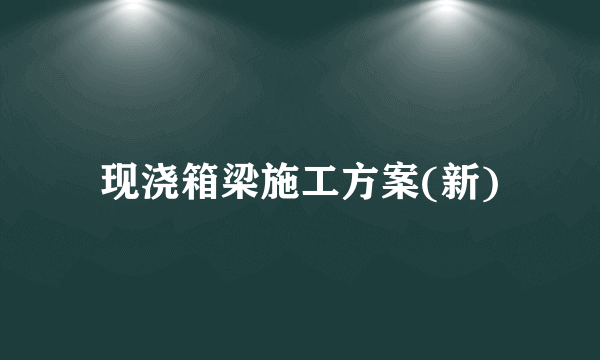 现浇箱梁施工方案(新)