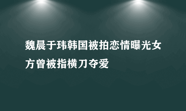 魏晨于玮韩国被拍恋情曝光女方曾被指横刀夺爱