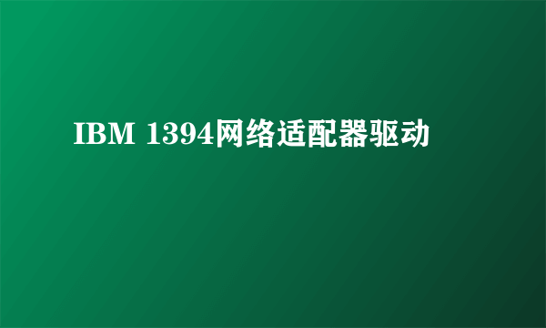 IBM 1394网络适配器驱动