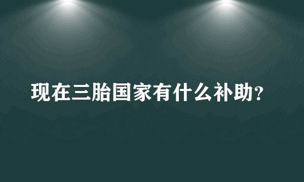 现在三胎国家有什么补助？