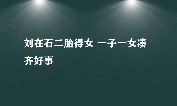 刘在石二胎得女 一子一女凑齐好事