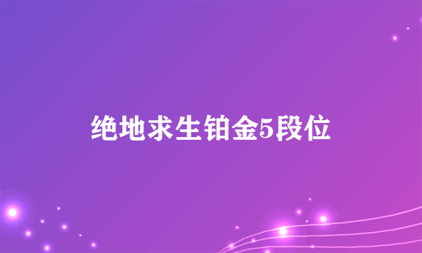 绝地求生铂金5段位