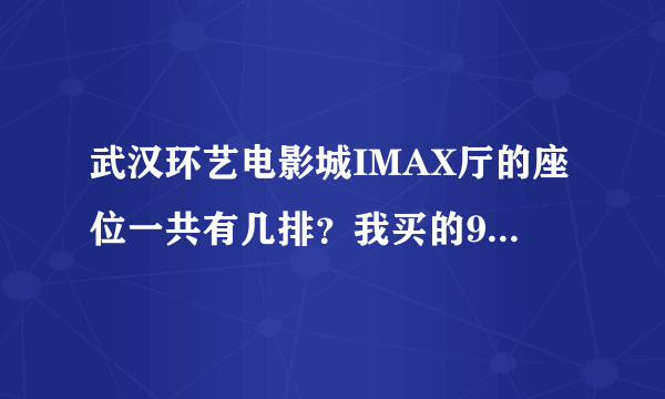 武汉环艺电影城IMAX厅的座位一共有几排？我买的9排和11排会不会太靠前了？