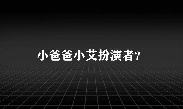 小爸爸小艾扮演者？