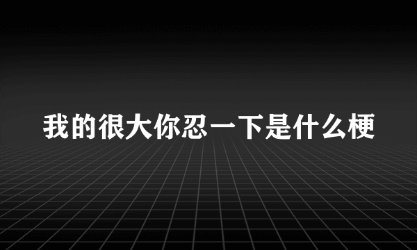 我的很大你忍一下是什么梗