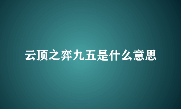 云顶之弈九五是什么意思