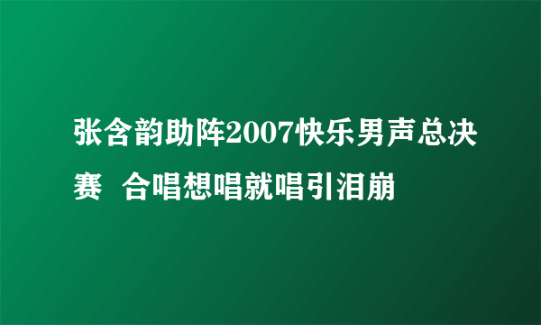 张含韵助阵2007快乐男声总决赛  合唱想唱就唱引泪崩