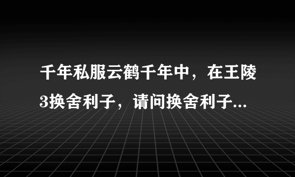 千年私服云鹤千年中，在王陵3换舍利子，请问换舍利子的NPC在哪里？