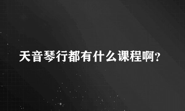 天音琴行都有什么课程啊？